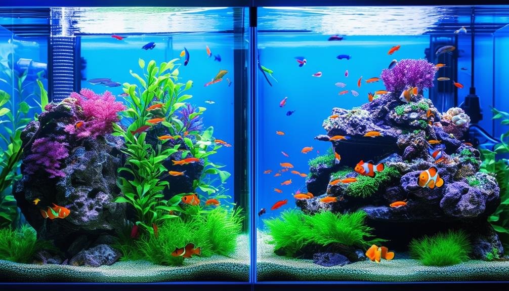 aquarium maintenance freshwater versus saltwater