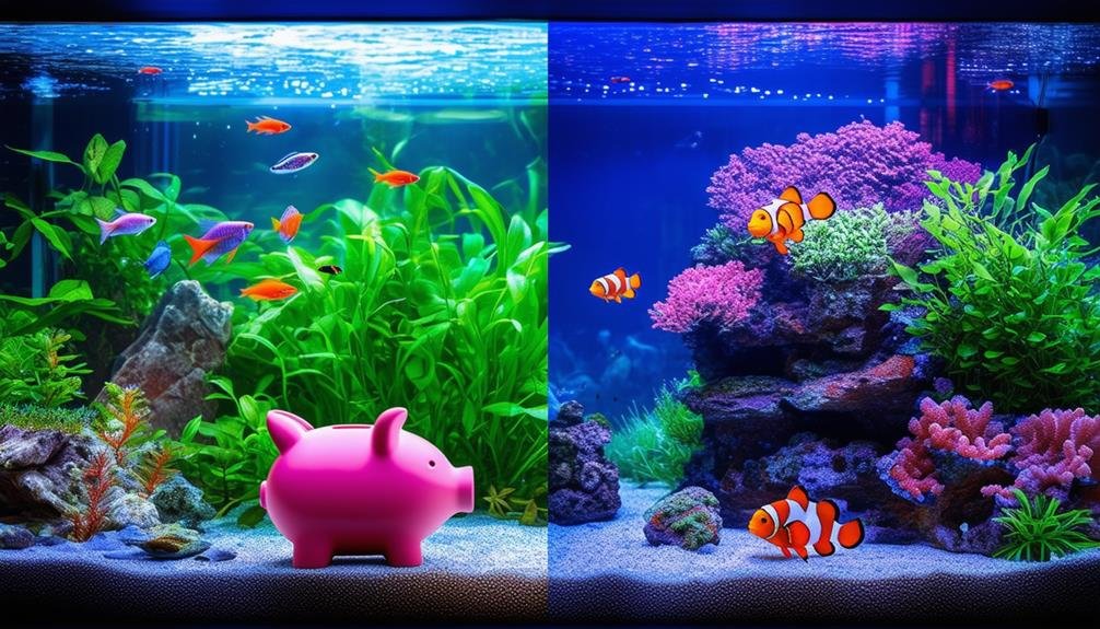 freshwater vs saltwater aquarium cost comparison